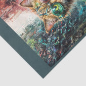 Cyberpunk stray Katze in Lederjacke und -brille Seidenpapier (Ausschnitt)