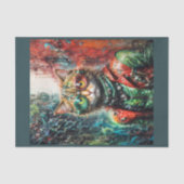 Cyberpunk stray Katze in Lederjacke und -brille Seidenpapier (Vorderseite)