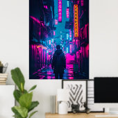 Cyberpunk Street Poster (Heimbüro)