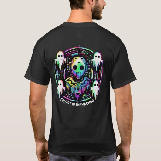 🤖 Cyberpunk Streetwear Gamer Ghost in der Maschin T-Shirt (Rückseite)