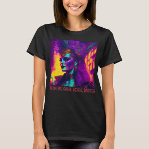 Cyberpunk-Synthwave Mardi Gras Woman T-Shirt