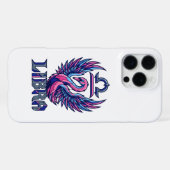 Cyberpunk Synthwave Waage-Sternzeichen-Maskottchen iPhone Hülle (Rückseite (Horizontal))