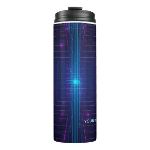 Cyberpunk-Systemzugang Personalisiert Neon  Thermosbecher