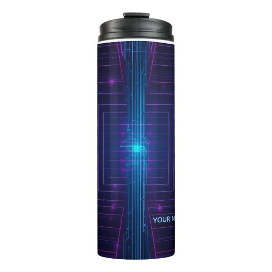 Cyberpunk-Systemzugang Personalisiert Neon  Thermosbecher (Vorderseite)