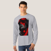 Cyberpunk Tactical Girl Red Target Long Sleeve T-Shirt (Vorne ganz)