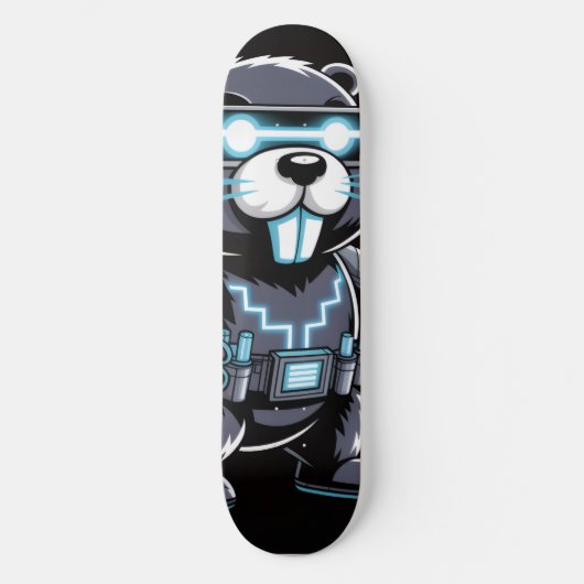Cyberpunk-Tech-Biber-Deck Skateboard (Vorderseite)