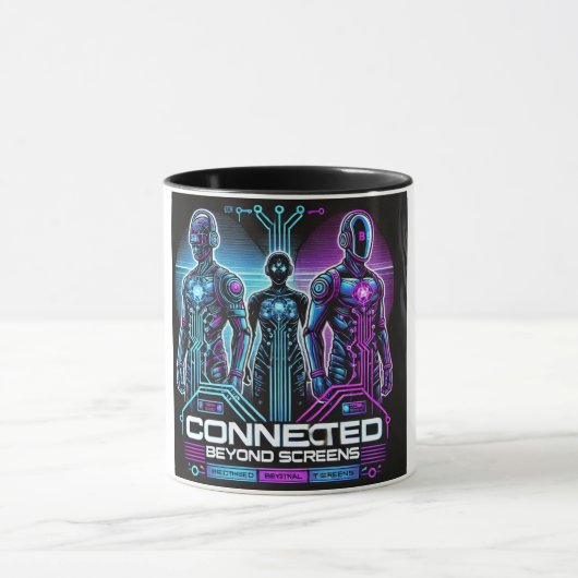 Cyberpunk Tech Friends Digital Bond Tasse (Zentrum)
