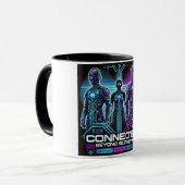 Cyberpunk Tech Friends Digital Bond Tasse (Vorderseite Links)