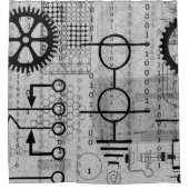 Cyberpunk Tech Geek Gear Electronic Engineer Math Duschvorhang (Vorderseite)