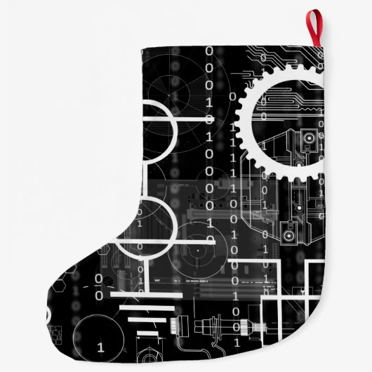 Cyberpunk Tech Geek Gear Electronic Engineer Math Großer Weihnachtsstrumpf (Rückseite)