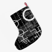 Cyberpunk Tech Geek Gear Electronic Engineer Math Großer Weihnachtsstrumpf (Rückseite (Hängend))
