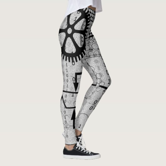 Cyberpunk Tech Geek Gear Electronic Engineer Math Leggings (Rechts)