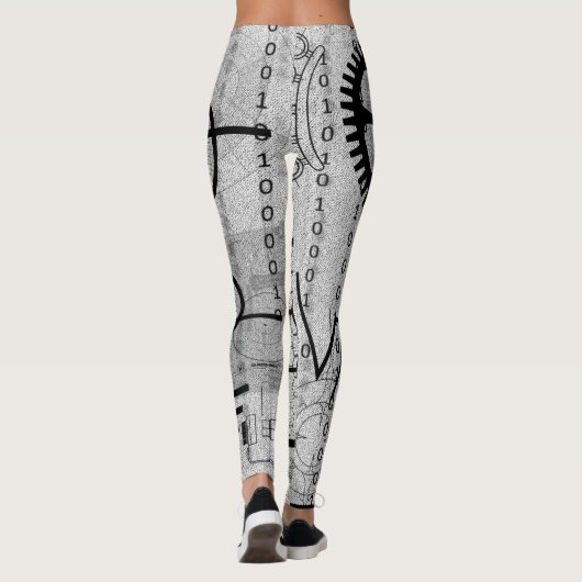 Cyberpunk Tech Geek Gear Electronic Engineer Math Leggings (Rückseite)