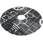 Cyberpunk Tech Geek Gear Electronic Engineer Math Polyester Weihnachtsbaumdecke (Schrägansicht)