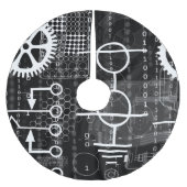 Cyberpunk Tech Geek Gear Electronic Engineer Math Polyester Weihnachtsbaumdecke (Vorderseite)