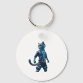 Cyberpunk-Techwear-Katze -  Schlüsselanhänger (Rückseite)