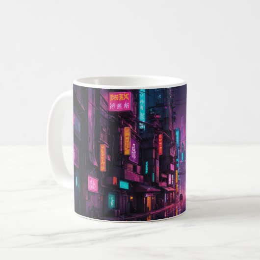Cyberpunk-Themed-Tasse Kaffeetasse (Vorderseite Links)