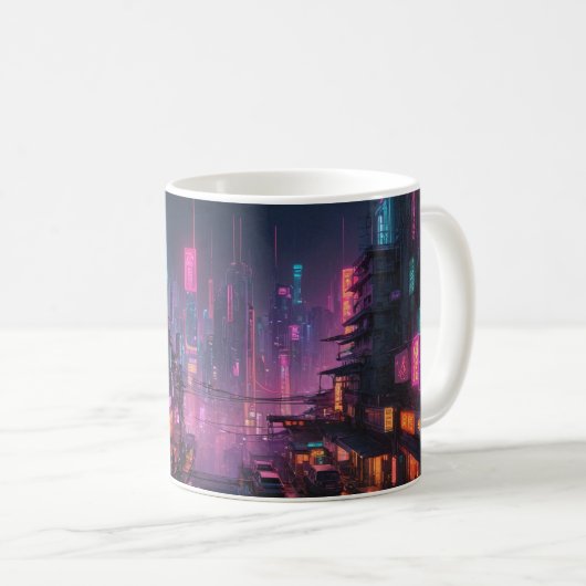 Cyberpunk-Themed-Tasse Kaffeetasse (VorderseiteRechts)