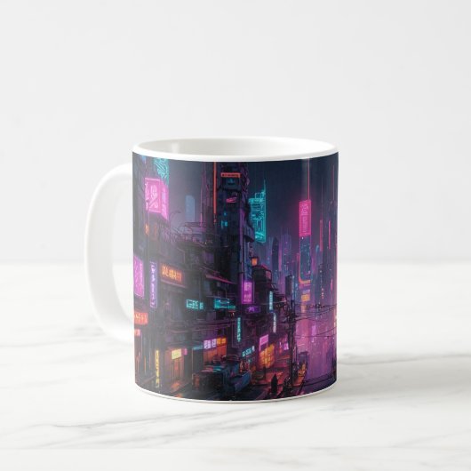 Cyberpunk-Themed-Tasse Kaffeetasse (Vorderseite Links)