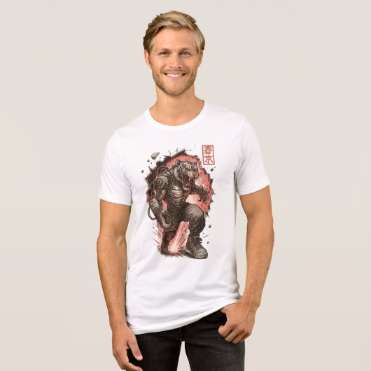 Cyberpunk Tiger (Assassin) Tri-Blend Shirt (Vorderseite voll)