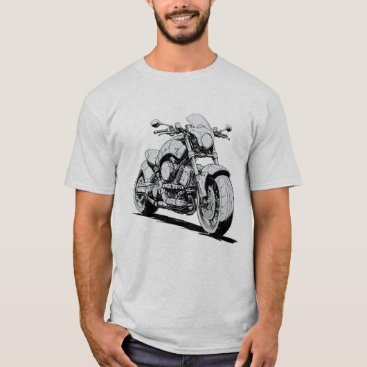 Cyberpunk-Tinte Zeichn eines futuristischen Motorr T-Shirt (Vorderseite)