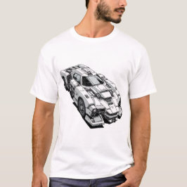 Cyberpunk-Tinte Zeichnend Futuristikwagen T-Shirt
