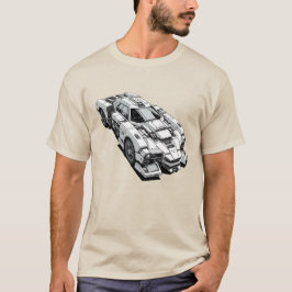 Cyberpunk-Tinte Zeichnend Futuristikwagen T-Shirt