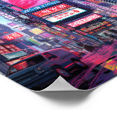 Cyberpunk Tokyo Neon Street Poster (Ecke)