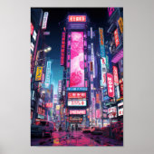 Cyberpunk Tokyo Neon Street Poster (Vorne)