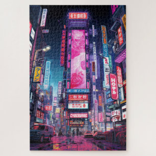 Cyberpunk Tokyo Neon Street Puzzle