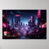 Cyberpunk Tokyo Night Street Poster (Vorne)