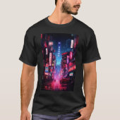 Cyberpunk Tokyo Night Street T-Shirt (Vorderseite)