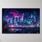 Cyberpunk Tokyo Riverfront Poster (Vorne)