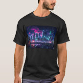 Cyberpunk Tokyo Riverfront T-Shirt (Vorderseite)