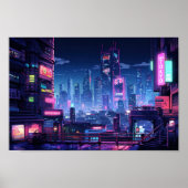 Cyberpunk Tokyo Rooftop City Poster (Vorne)
