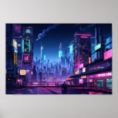 Cyberpunk Tokyo Rooftop Poster (Vorne)