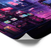 Cyberpunk Tokyo Street Diner Poster (Ecke)