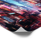 Cyberpunk Tokyo Street Neon Light Poster (Ecke)