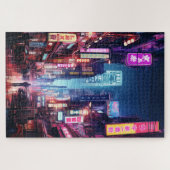 Cyberpunk Tokyo Street Neon Light Puzzle (Horizontal)