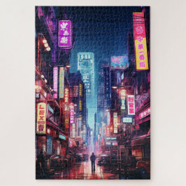 Cyberpunk Tokyo Street Neon Light Puzzle