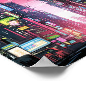 Cyberpunk Tokyo Street Neon Poster (Ecke)