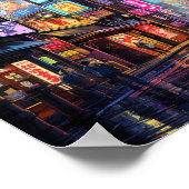 Cyberpunk Tokyo Street Neon Poster (Ecke)