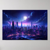 Cyberpunk Tokyo Waterfront Poster (Vorne)