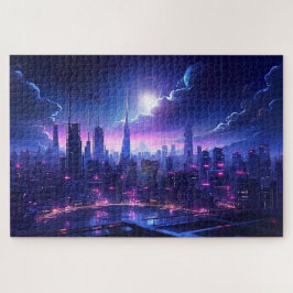 Cyberpunk Tokyo Waterfront Puzzle