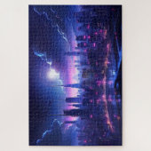 Cyberpunk Tokyo Waterfront Puzzle (Vertikal)