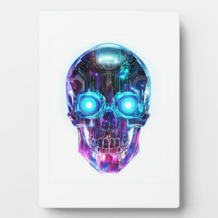Cyberpunk-Totenkopf-König Fotoplatte