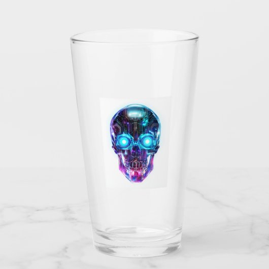 Cyberpunk Totenkopf König Glas (Vorderseite)