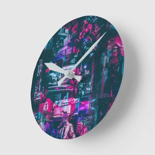 Cyberpunk-Uhr Runde Wanduhr (Winkel)