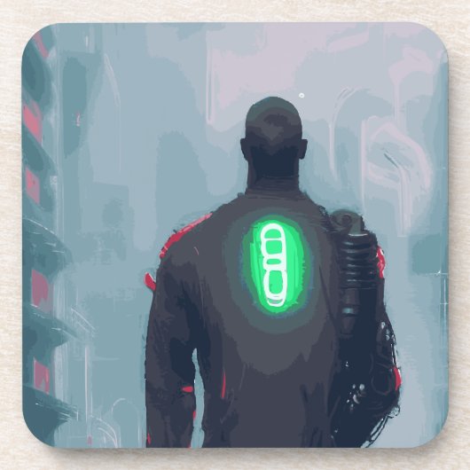 Cyberpunk-Untersetzer aus hartem Kunststoff Getränkeuntersetzer (Vorderseite)