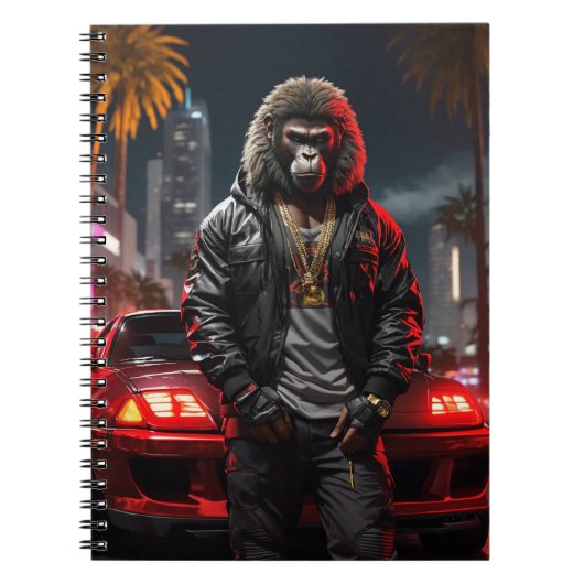 Cyberpunk Urban Ape Notebook Notizblock (Vorderseite)